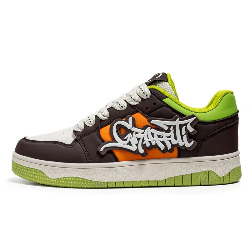 Men Sneakers Graffiti Green side