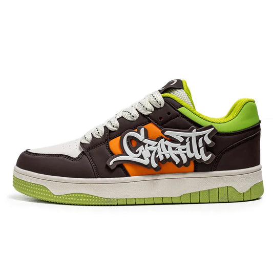 Men Sneakers Graffiti Green side